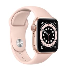 Apple Watch (Series 6) 2020 GPS 44 mm - Alumiini Kulta - Sport loop Pinkki hiekka