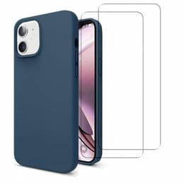 Kuori iPhone 11 ja 2 suojakalvo - Silikoni - Sininen