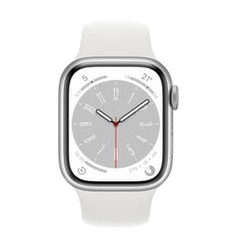 Apple Watch Series 8 (2022) GPS 41 mm - Alumiini Hopea - Sport band Valkoinen