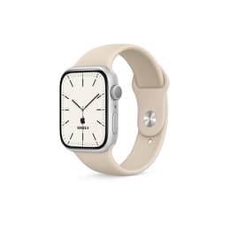 Apple Watch Series 9 (2023) GPS + Cellular 41 mm - Ruostumaton teräs Hopea - Sport band Tähtivalkea