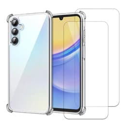 Kuori Galaxy A15 ja 2 suojakalvo - TPU - Läpinäkyvä