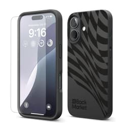 Back Market Kuori iPhone 16+ ja suojaava näyttö - Kierrätysmuovi - Musta