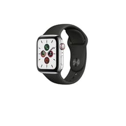 Apple Watch (Series 5) 2019 GPS + Cellular 40 mm - Ruostumaton teräs Hopea - Sport band Musta