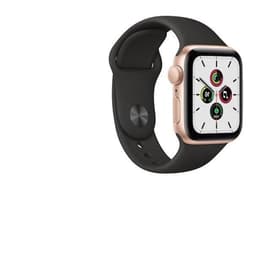 Apple Watch (Series 7) 2021 GPS 45 mm - Alumiini Kulta - Sport band Musta