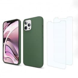 Kuori iPhone 13 Pro ja 2 suojakalvo - Silikoni - Vihreä
