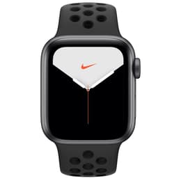 Apple Watch (Series 5) 2019 GPS + Cellular 44 mm - Alumiini Tähtiharmaa - Nike Sport band Musta