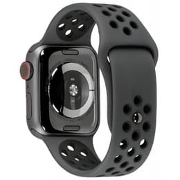 Apple Watch (Series 5) 2019 GPS + Cellular 44 mm - Alumiini Tähtiharmaa - Nike Sport band Musta