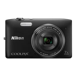 Kompaktikamera Coolpix S3500 - Musta + Nikkor Wide-angle Optical Zoom-NIKKOR ED f/3.4-6.4