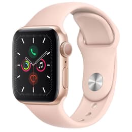 Apple Watch (Series 5) 2019 GPS + Cellular 40 mm - Ruostumaton teräs Kulta - Sport band Pinkki