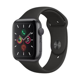 Apple Watch (Series 5) 2019 GPS 44 mm - Alumiini Tähtiharmaa - Sport band Musta