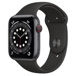 Apple Watch (Series 6) 2020 GPS + Cellular 44 mm - Alumiini Tähtiharmaa - Sport loop Musta