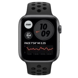 Apple Watch (Series 6) 2020 GPS + Cellular 44 mm - Alumiini Tähtiharmaa - Nike Sport band Musta