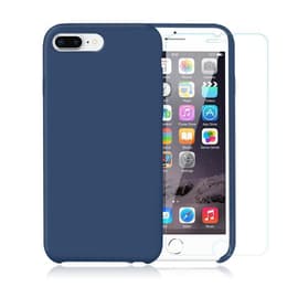 Kuori iPhone 7 Plus/8 Plus ja 2 suojakalvo - Silikoni - Kobaltinsininen