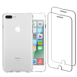 Kuori iPhone 7 Plus/iPhone 8 Plus ja 2 suojakalvo - Kierrätysmuovi - Läpinäkyvä