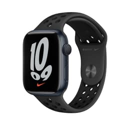 Apple Watch (Series 7) 2021 GPS + Cellular 45 mm - Alumiini Keskiyö - Sport band Musta