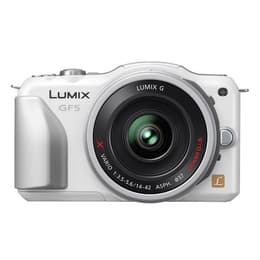 Hybridikamera - Panasonic Lumix DMC-GF5 Valkoinen + Objektiivin Panasonic Lumix G Vario 12-32mm f/3.5-5.6