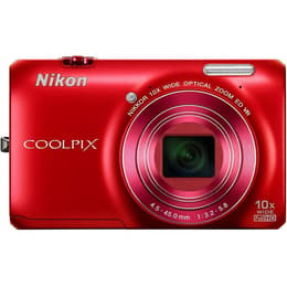 Kompaktikamera Coolpix S6300 - Punainen + Nikon Nikkor 10x Wide Optical Zoom ED VR 25-250mm f/3.2-5.8 f/3.2-5.8