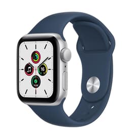 Apple Watch (Series SE) 2020 GPS 44 mm - Alumiini Hopea - Sport band Sininen