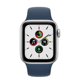 Apple Watch (Series SE) 2020 GPS 44 mm - Alumiini Hopea - Sport band Sininen