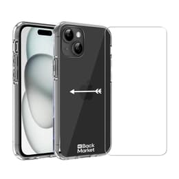 Back Market Kuori iPhone 15 ja suojaava näyttö - 60% Kierrätysmuovi - Läpinäkyvä