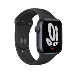 Apple Watch (Series 7) 2021 GPS + Cellular 41 mm - Alumiini Keskiyö - Nike Sport band Musta