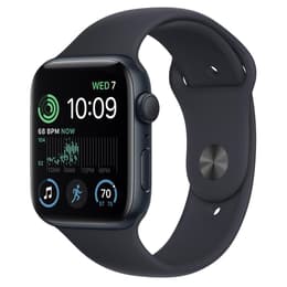 Apple Watch (Series SE) 2022 GPS 44 mm - Alumiini Keskiyö - Sport band Musta