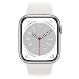 Apple Watch Series 9 (2023) GPS 45 mm - Alumiini Hopea - Sport band Valkoinen