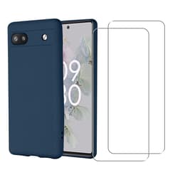 Kuori Google Pixel 6a ja 2 suojakalvo - TPU - Sininen