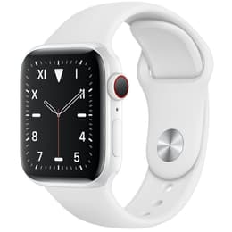 Apple Watch (Serie 5) 2019 GPS + Cellular 44 mm - Keraaminen Valkoinen - Sport loop Wit
