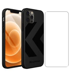 Back Market Kuori iPhone 12 / iPhone 12 Pro ja suojaava näyttö - Kierrätysmuovi - Musta (Chevron)