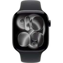 Apple Watch (2025) GPS + Cellular 42 mm - Alumiini Peilimusta - Sport band Musta