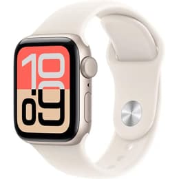 Apple Watch (2025) GPS 44 mm - Alumiini Tähtivalkea - Sport band Valkoinen