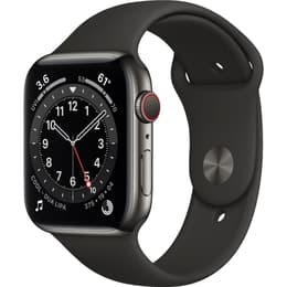 Apple Watch (Series 6) 2020 GPS + Cellular 40 mm - Ruostumaton teräs Musta - Sport band Musta