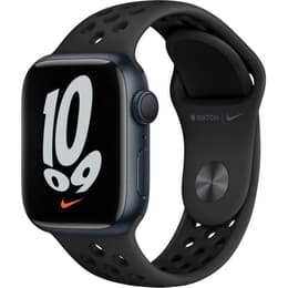 Apple Watch (Series 7) 2021 GPS 45 mm - Alumiini Keskiyö - Nike Sport band Musta