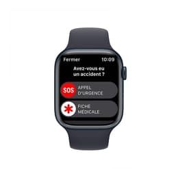 Apple Watch Series 8 (2022) GPS 45 mm - Alumiini Keskiyö - Sport band Musta