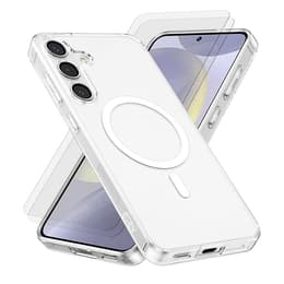 Kuori Galaxy S24 Plus ja 2 suojakalvo - Silikoni - Läpinäkyvä