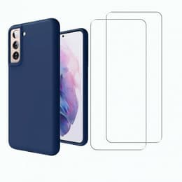Kuori Galaxy S21 5G ja 2 suojakalvo - TPU - Sininen