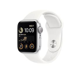 Apple Watch (Series SE) 2022 GPS 40 mm - Alumiini Hopea - Sport band Wit
