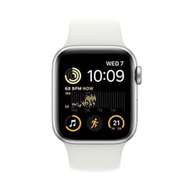 Apple Watch (Series SE) 2022 GPS 40 mm - Alumiini Hopea - Sport band Wit