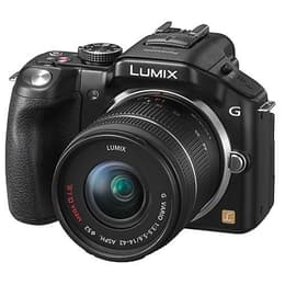 Hybridikamera Lumix DMC-G5 - Musta + Panasonic Lumix G Vario Mega O.I.S 14-42mm f/3.5-5.6 f/3.5-5.6