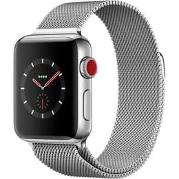 Apple Watch (Series 3) 42 mm - Ruostumaton teräs Hopea - Milanolaisranneke Hopea