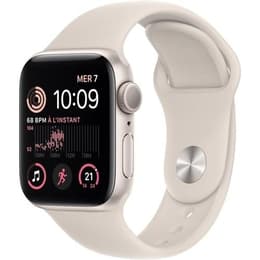 Apple Watch (Series SE) 2022 GPS + Cellular 40 mm - Alumiini Tähtivalkea - Sport band Tähti­valkea
