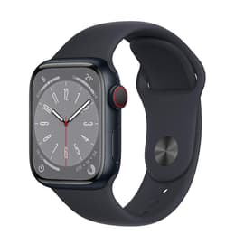 Apple Watch (Series 8) 2022 GPS + Cellular 41 mm - Alumiini Musta - Sport band Musta