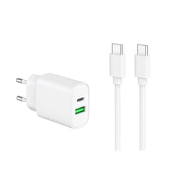 Kaapeli ja Wall Plugi (USB-C + USB-C) 20W - WTK