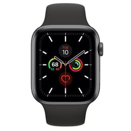 Apple Watch (Series 5) 2019 GPS + Cellular 44 mm - Alumiini Harmaa - Sport band Musta
