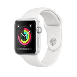 Apple Watch Series 3 (2017) GPS + Cellular 38 mm - Alumiini Hopea - Sport band Valkoinen