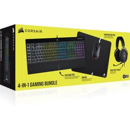 Näppäimistö AZERTY Ranska Taustavalaistu CORSAIR 4 IN 1 GAMING BUNDLE