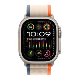 Apple Watch Ultra 2 (2023) GPS + Cellular 49 mm - Titaani Luonnontitaani - Trail‑ranneke Oranssi