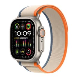 Apple Watch Ultra 2 (2023) GPS + Cellular 49 mm - Titaani Luonnontitaani - Trail‑ranneke Oranssi