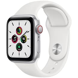 Apple Watch (Series SE) 2022 GPS 44 mm - Alumiini Hopea - Sport band Wit